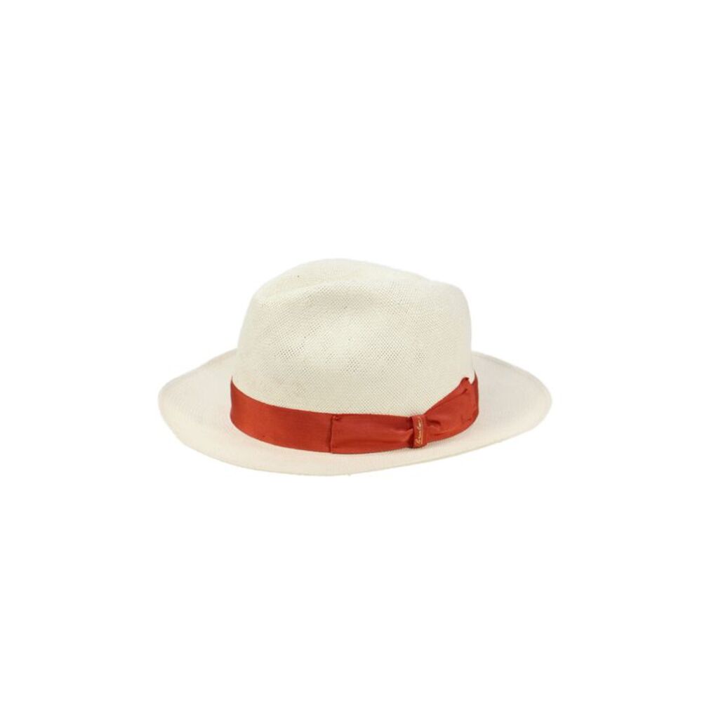 Borsalino Classico Mens Straw Banded Fedora Hat Beige Size 59